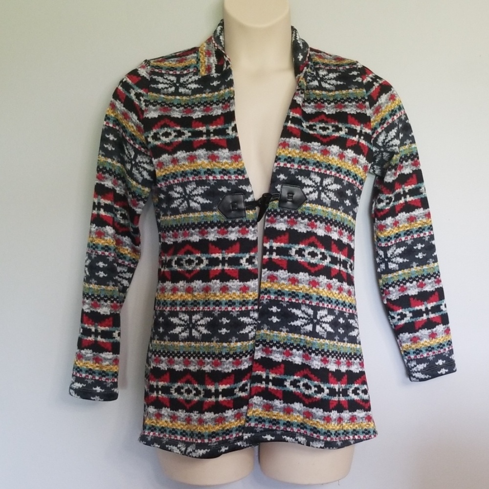 One World Colorful Jacket Cardigan Size M